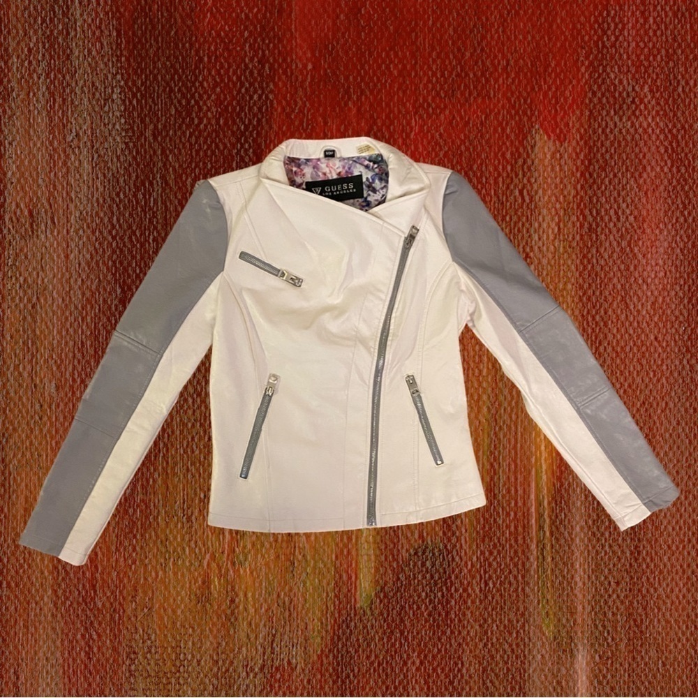GUESS Women’s Faux Leather Moto Jacket